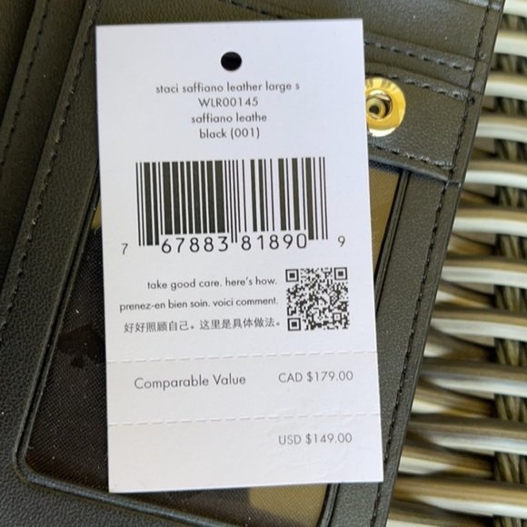 Kate Spade Staci Large Slim Bifold Wallet Black - Picture 10 of 16